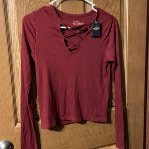 Maroon hollister long sleeve